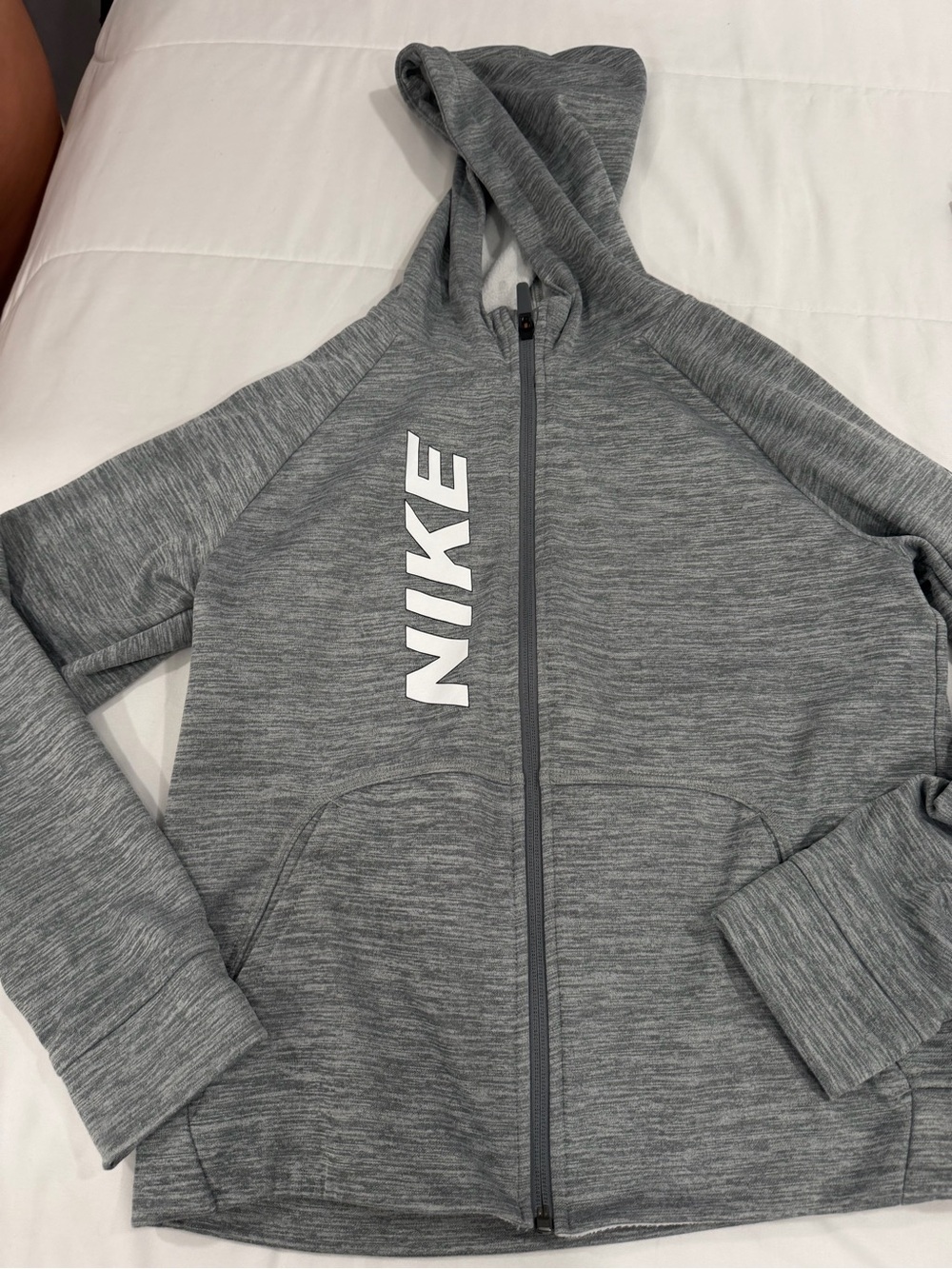 Nike Women’s Heather Gray Full-Zip Hooded Utility Jacket